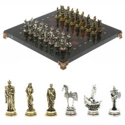 Шахматы "Троянская война" 28х28 см из лемезита
