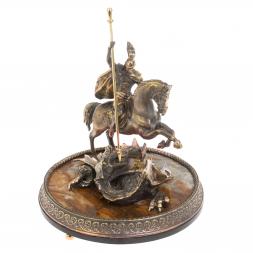 Cтатуэтка &amp;quot;Святой Георгий Победоносец&amp;quot; из бронзы и яшмы