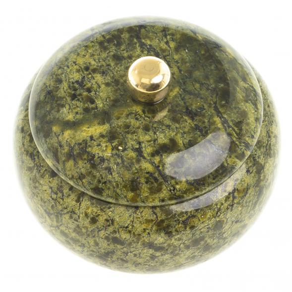 Шкатулка круглая &amp;quot;Жемчужина&amp;quot; камень змеевик 8х8х7 см 123578