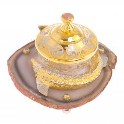 Икорница &amp;quot;Осетр&amp;quot; на агате Златоуст