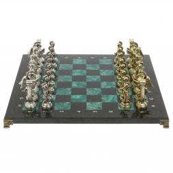 Шахматы &amp;quot;Восточные&amp;quot; доска 40х40 см из змеевика фигуры металл