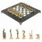 Шахматы "Итальянская война" фигуры бронза доска 28х28 см из мрамора и змеевика