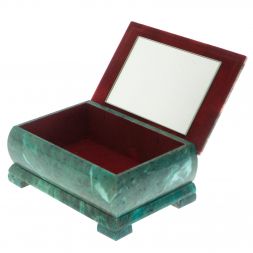 Шкатулка "Мозайка" из змеевика 18х12х8 см