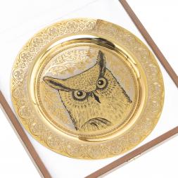 Тарелка с гравюрой &amp;quot;Филин&amp;quot; 22,5 см Златоуст