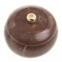 Шкатулка круглая "Жемчужина" камень лемезит 7,5х7,5х6,5 см