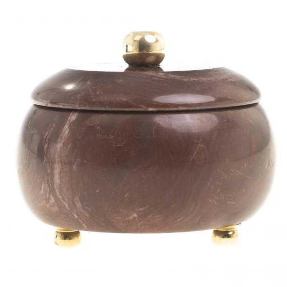 Шкатулка круглая &amp;quot;Жемчужина&amp;quot; камень лемезит 7,5х7,5х6,5 см 123579