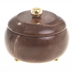 Шкатулка круглая "Жемчужина" камень лемезит 7,5х7,5х6,5 см