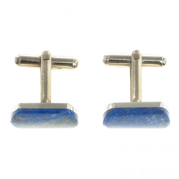 Запонки камень лазурит закругленные 123837