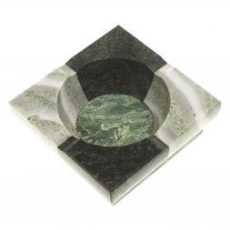 Пепельница из камня змеевик, офиокальцит 10х10х3,5 см