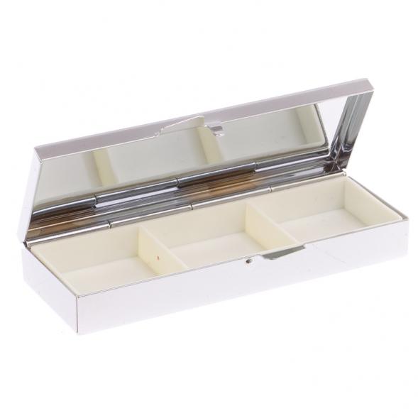 Таблетница на 3 отделения камень флюорит цвет серебро 125943