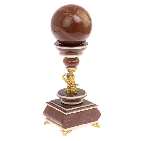 Часы антистресс &amp;quot;Шар на слоне&amp;quot; из лемезита 10,5 см 126304