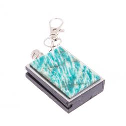 Брелок огниво "Вечная спичка" с накладкой из камня амазонит 2,8х1,3х5 см