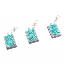 Брелок огниво "Вечная спичка" с накладкой из камня амазонит 2,8х1,3х5 см