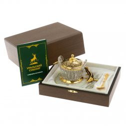 Икорница &amp;quot;Стерлядка&amp;quot; камень агат Златоуст