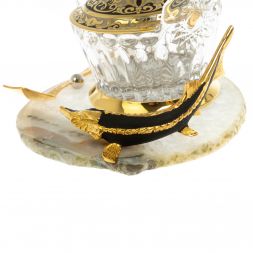 Икорница &amp;quot;Стерлядка&amp;quot; камень агат Златоуст