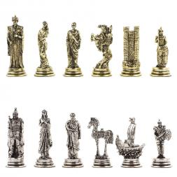 Шахматы "Троянская война" 28х28 см из мрамора
