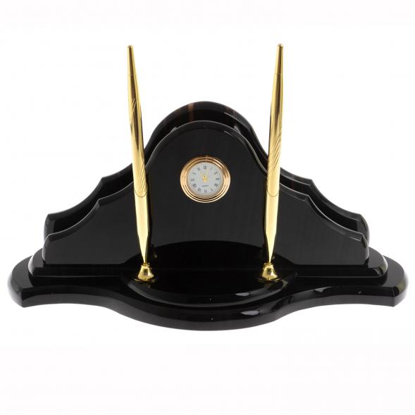 Настольный набор &amp;quot;Волна&amp;quot; из черного обсидиана 129853