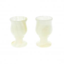 Набор из двух рюмок 20 мл для водки на ножке камень оникс 3,8х6 см в коробке (1,5х2,5)