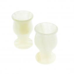 Набор из двух рюмок 20 мл для водки на ножке камень оникс 3,8х6 см в коробке (1,5х2,5)