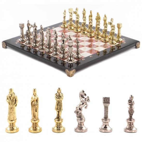 Шахматы &amp;quot;Ренессанс&amp;quot; доска 36х36 см мрамор лемезит фигуры цвет золото / серебро 119407