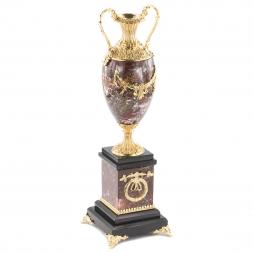 Каменная ваза "Афина" из креноида с декором из бронзы