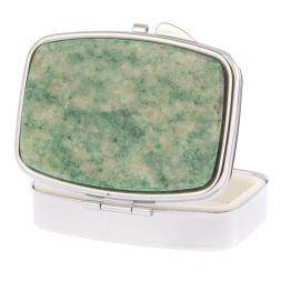 Таблетница на 2 отделения камень лиственит цвет серебро