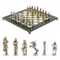 Шахматы &amp;quot;Галлы и Римляне&amp;quot; доска 36х36 см мрамор змеевик