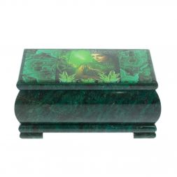 Шкатулка &amp;quot;Хозяйка медной горы&amp;quot; из змеевика 18х10х8,5 см