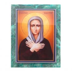 Икона настенная Ксения Петербуржская змеевик 14х18х1,2 см