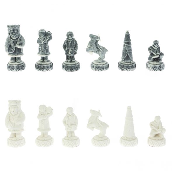 Шахматы &amp;quot;Северные народы&amp;quot; 40х40 см змеевик 128634