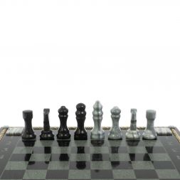 Шахматы &amp;quot;Турнирные&amp;quot; с багетом змеевик гранит