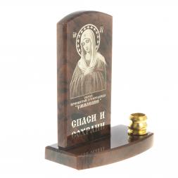 Икона с подсвечником "Умиление" камень обсидиан