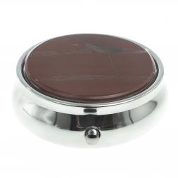 Таблетница на 3 отсека камень яшма цвет серебро