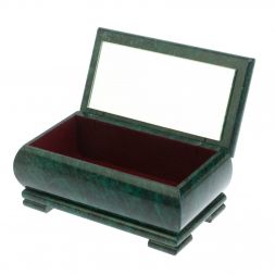 Шкатулка &amp;quot;Хозяйка медной горы и Данила&amp;quot; из змеевика 18х10х8,5 см