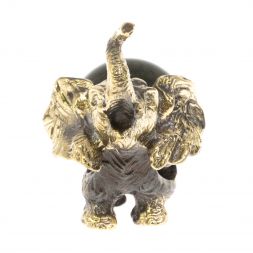 Статуэтка &amp;quot;Слон с шаром № 3&amp;quot; бронза змеевик