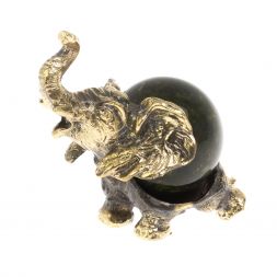 Статуэтка &amp;quot;Слон с шаром № 3&amp;quot; бронза змеевик