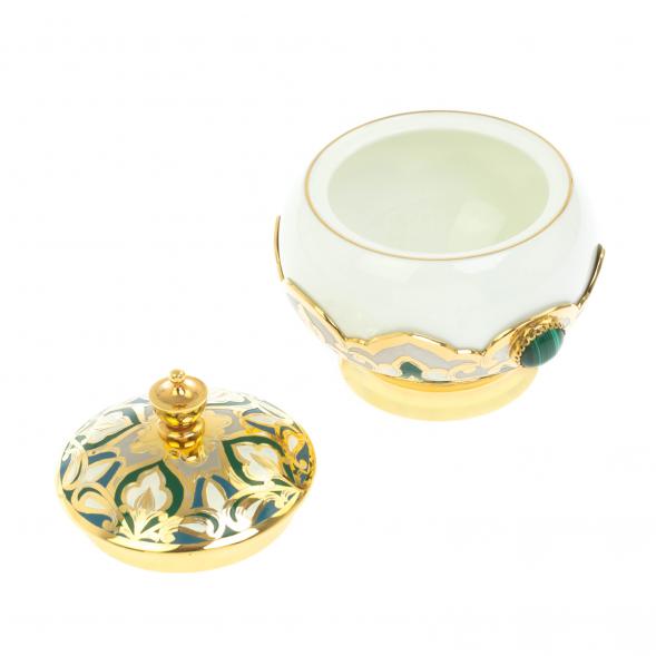 Самовар &amp;quot;Малахитовые узоры&amp;quot; с сервизом на 6 персон Златоуст 129007