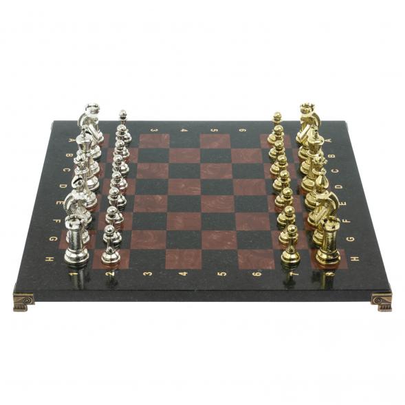 Шахматы турнирные &amp;quot;Стаунтон&amp;quot; доска 40х40 камень лемезит 124514