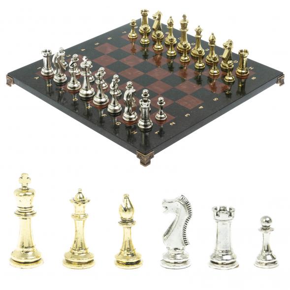 Шахматы турнирные &amp;quot;Стаунтон&amp;quot; доска 40х40 камень лемезит 124514