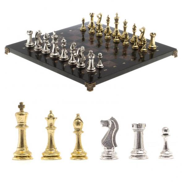 Шахматы турнирные &amp;quot;Стаунтон&amp;quot; доска 40х40 камень лемезит 124514