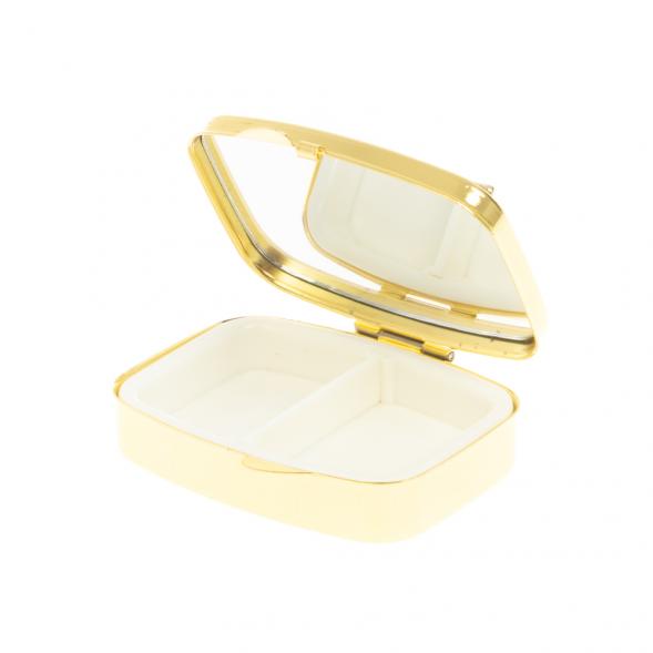 Таблетница на 2 отделения змеевик ящерица со стразами цвет золото 127230