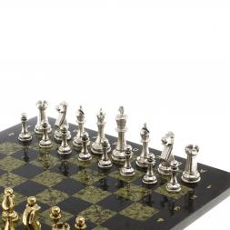 Шахматы турнирные &amp;quot;Стаунтон&amp;quot; доска 40х40 см камень змеевик