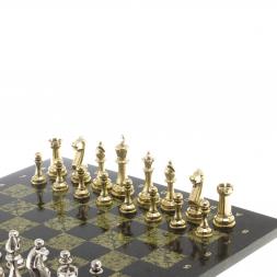 Шахматы турнирные &amp;quot;Стаунтон&amp;quot; доска 40х40 см камень змеевик