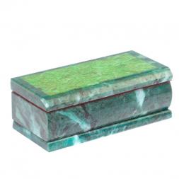 Шкатулка с иллюстрацией под малахит 14х7х5 см