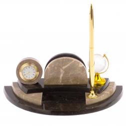 Настольный мини-набор &amp;quot;Глобус&amp;quot; для бумаг из бежевого мрамора