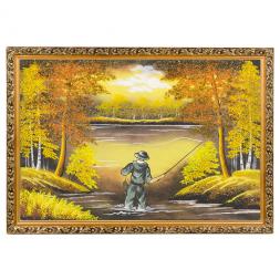 Картина &amp;quot;Рыбак&amp;quot; багет 46х66 см, каменная крошка