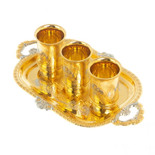 Набор &amp;quot;3 стопки на подносе&amp;quot; 25 мл Златоуст 128096