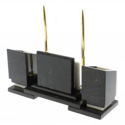 Настольный набор &amp;quot;Офисный&amp;quot; с гербом РФ из мрамора