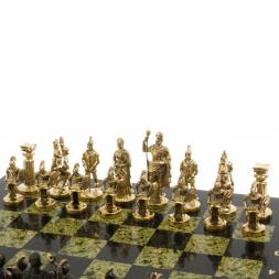 Шахматы "Римские" из бронзы и змеевика 44х44 см