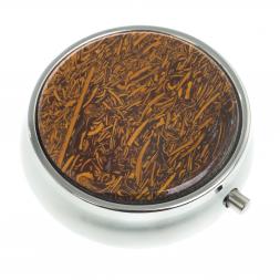 Таблетница на 3 отсека камень змеиная яшма цвет серебро